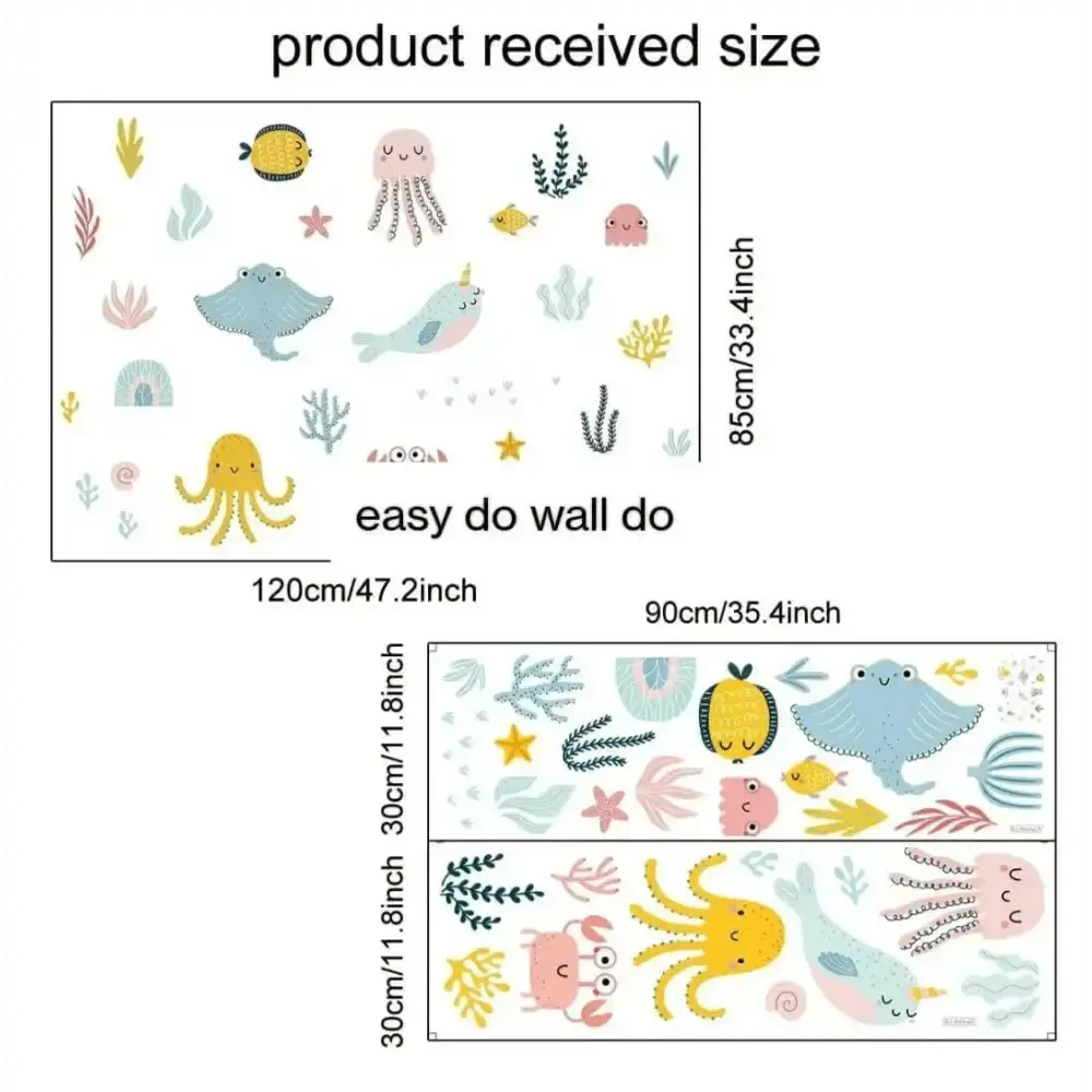 Ocean Themed Wall Stickers for Kids - Fun Marine Decor - Easy do Wall do