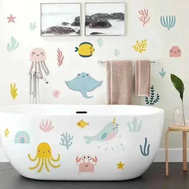 Ocean Themed Wall Stickers for Kids - Fun Marine Decor - Easy do Wall do