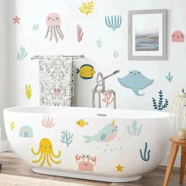 Ocean Themed Wall Stickers for Kids - Fun Marine Decor - Easy do Wall do