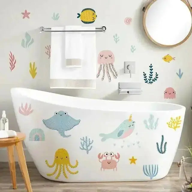 Ocean Themed Wall Stickers for Kids - Fun Marine Decor - Easy do Wall do
