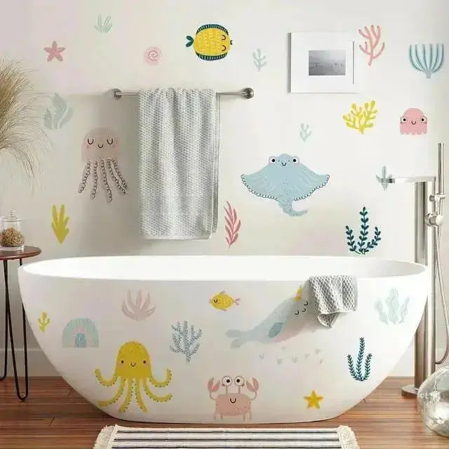 Ocean Themed Wall Stickers for Kids - Fun Marine Decor - Easy do Wall do