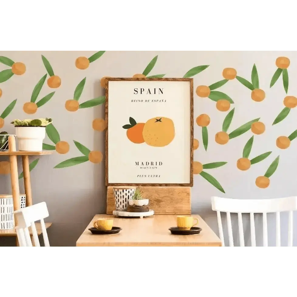 Orange Grove Leaf Wall Sticker Set for Refreshing Interiors - Easy do Wall do