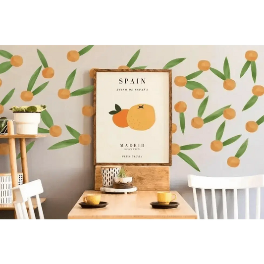 Orange Grove Leaf Wall Sticker Set for Refreshing Interiors - Easy do Wall do