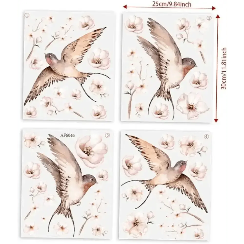 Pieces Flower Swallow Wall Sticker - Easy do Wall do