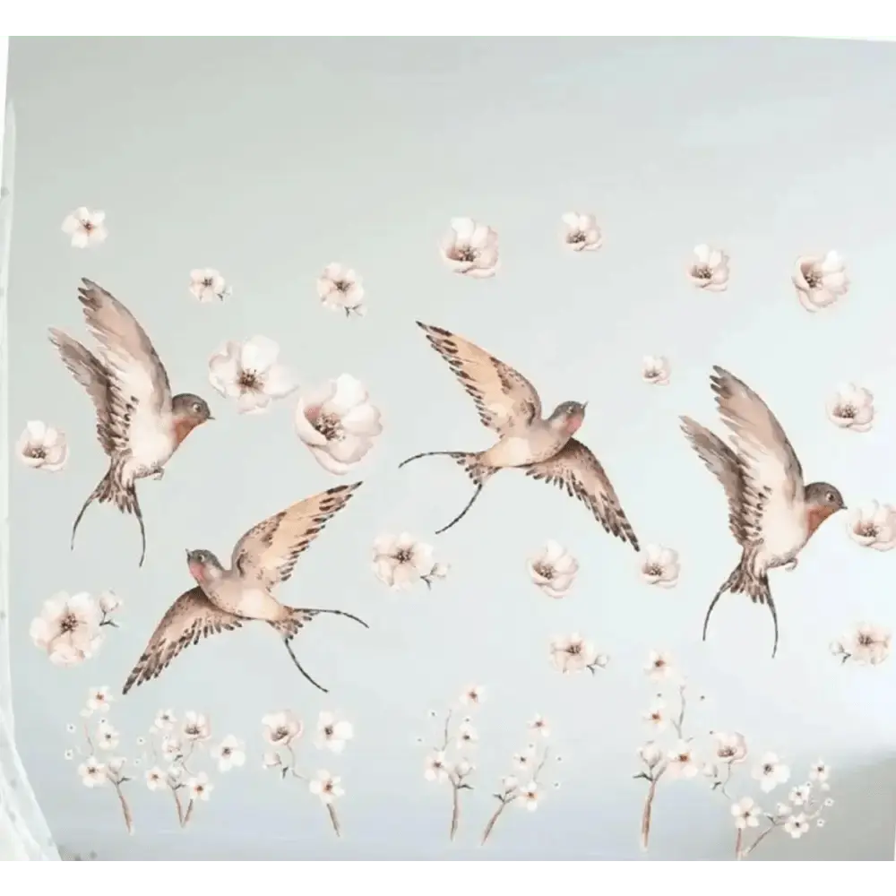 Pieces Flower Swallow Wall Sticker - Easy do Wall do
