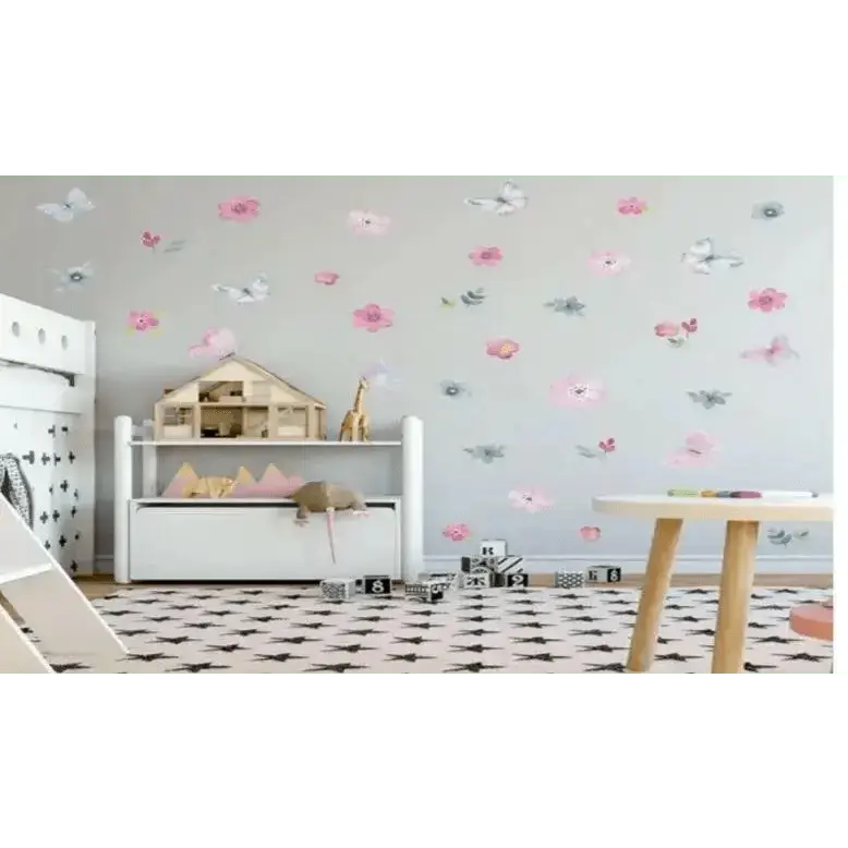 Pink Floral Printed Wall stickers - Easy do Wall do