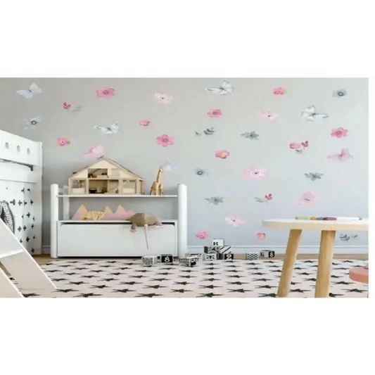Pink Floral Printed Wall stickers - Easy do Wall do
