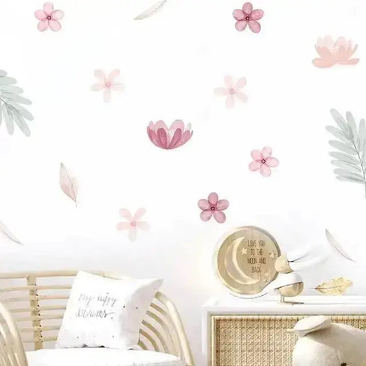 Pink Floral Wall Stickers - Delicate and Stylish Decor - Easy do Wall do