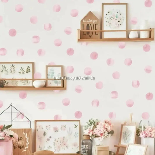 Pink Princess Tune Polka Dots - Whimsical Wall Stickers for Kids - Easy do Wall do