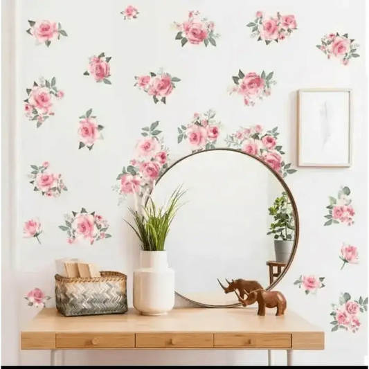 Pink Rose Wall Sticker for Elegant Spaces - Easy do Wall do