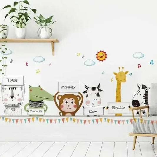 Playful Animal Parade Wall Stickers for Kids' Rooms - Easy do Wall do