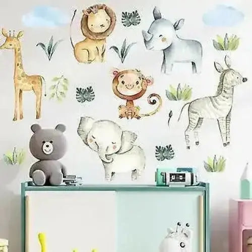 Playful Jungle Animals Wall Stickers for Kids' Rooms - Easy do Wall do