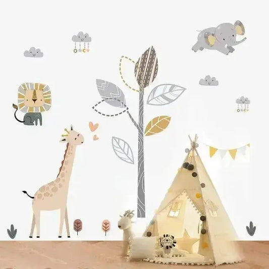 Playful Safari Wallpaper Stickers for Kids' Rooms - Easy do Wall do