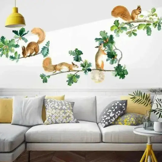 Playful Squirrels and Acorns Wall Stickers for Fun Spaces - Easy do Wall do