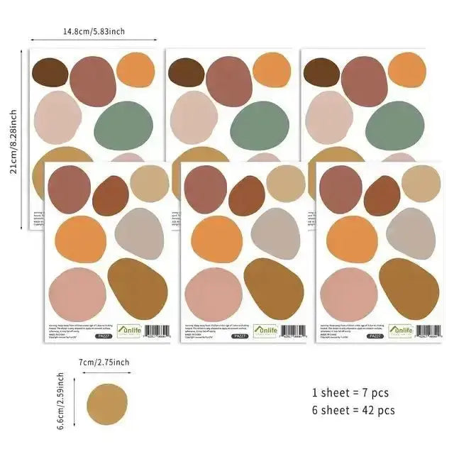 Polka Dots Wall Stickers - Modern Earth Tone Decor - Easy do Wall do