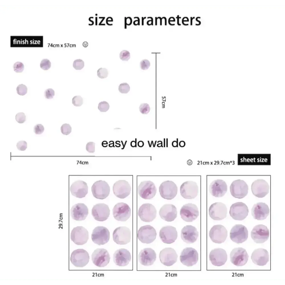 Purple Polka Dot Wall Decals - Stylish Nursery & Home Decor - Easy do Wall do
