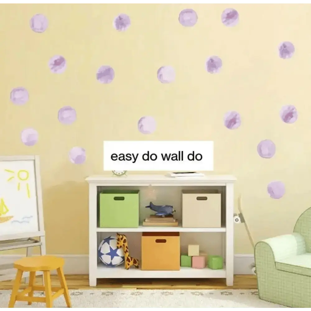 Purple Polka Dot Wall Decals - Stylish Nursery & Home Decor - Easy do Wall do