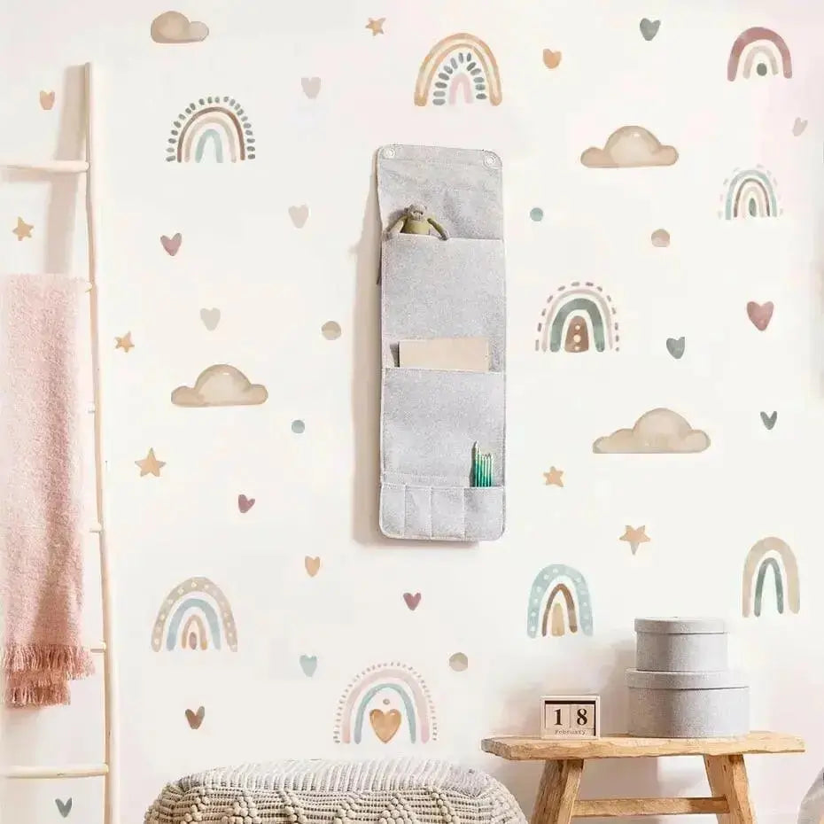 Rainbow and Cloud Wall decals for Nursery - Easy do Wall do
