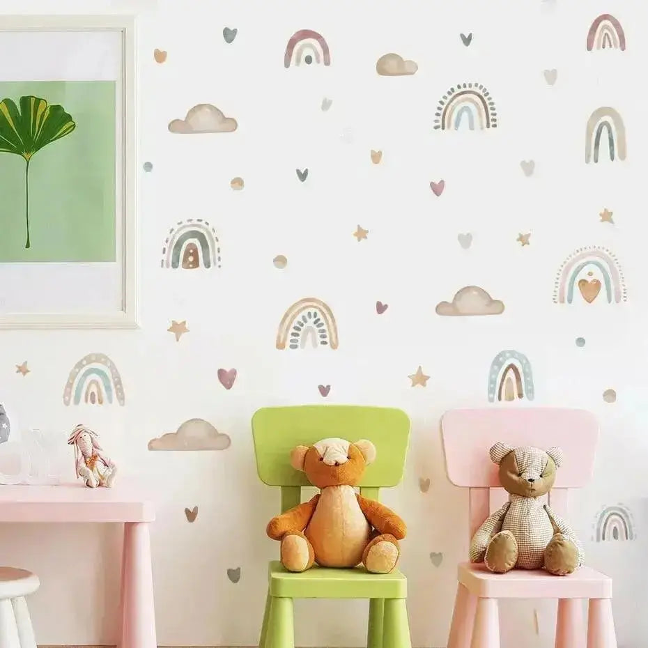 Rainbow and Cloud Wall decals for Nursery - Easy do Wall do
