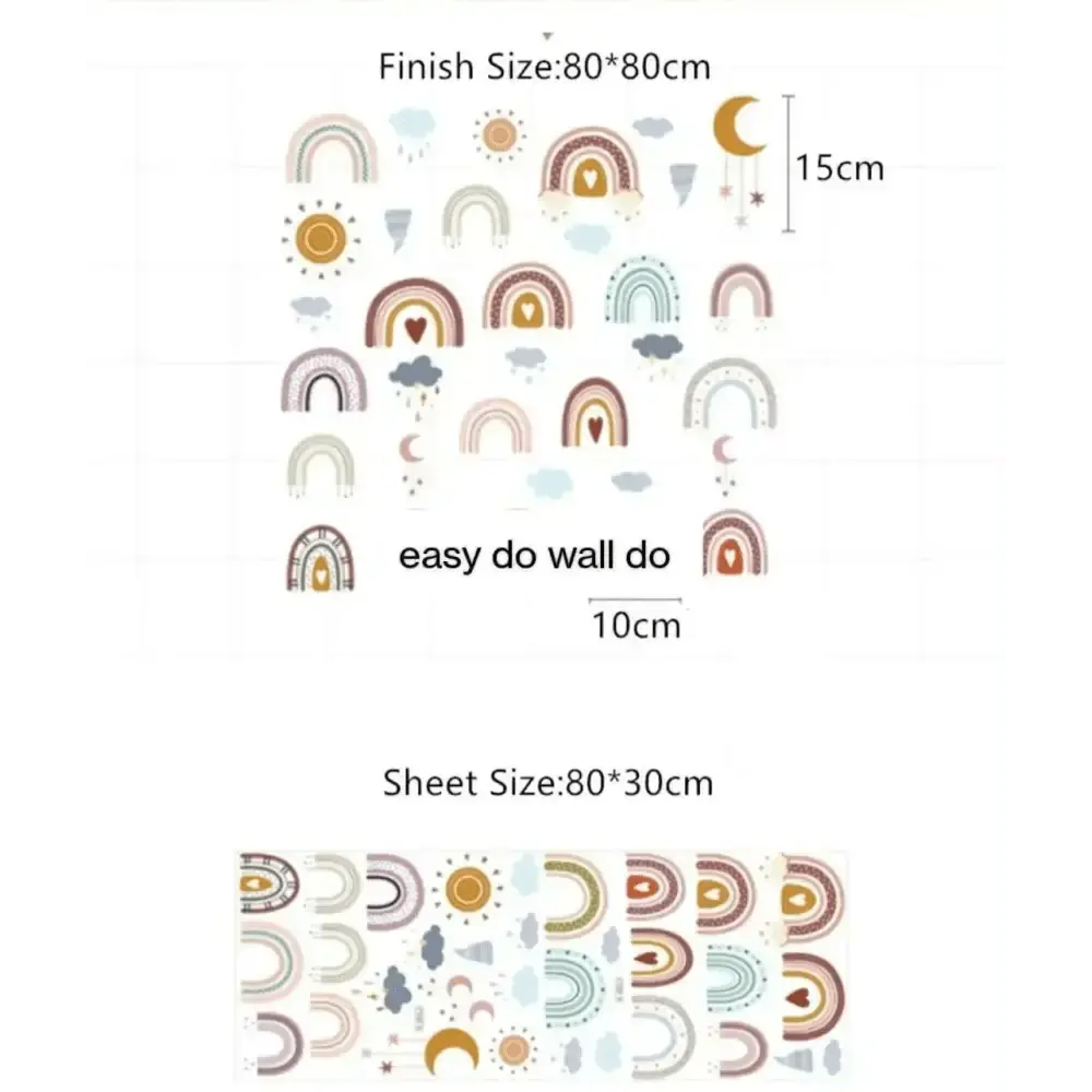 Rainbow Clouds and Sun Wall Decals for Kids' Spaces - Easy do Wall do