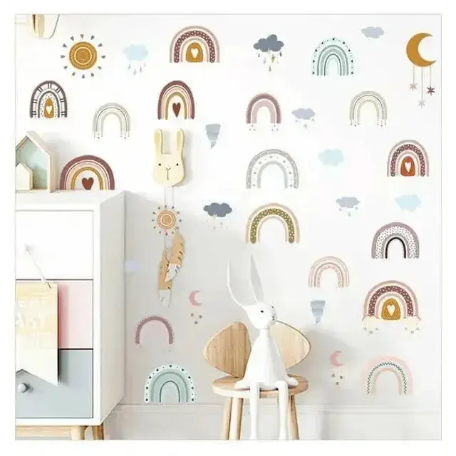 Rainbow Clouds and Sun Wall Decals for Kids' Spaces - Easy do Wall do