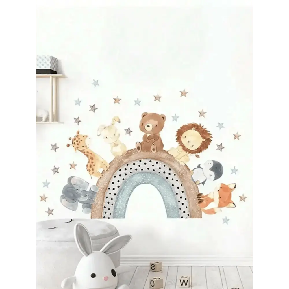 Rainbow Safari Wall Sticker Set for Kids' Rooms - Easy do Wall do