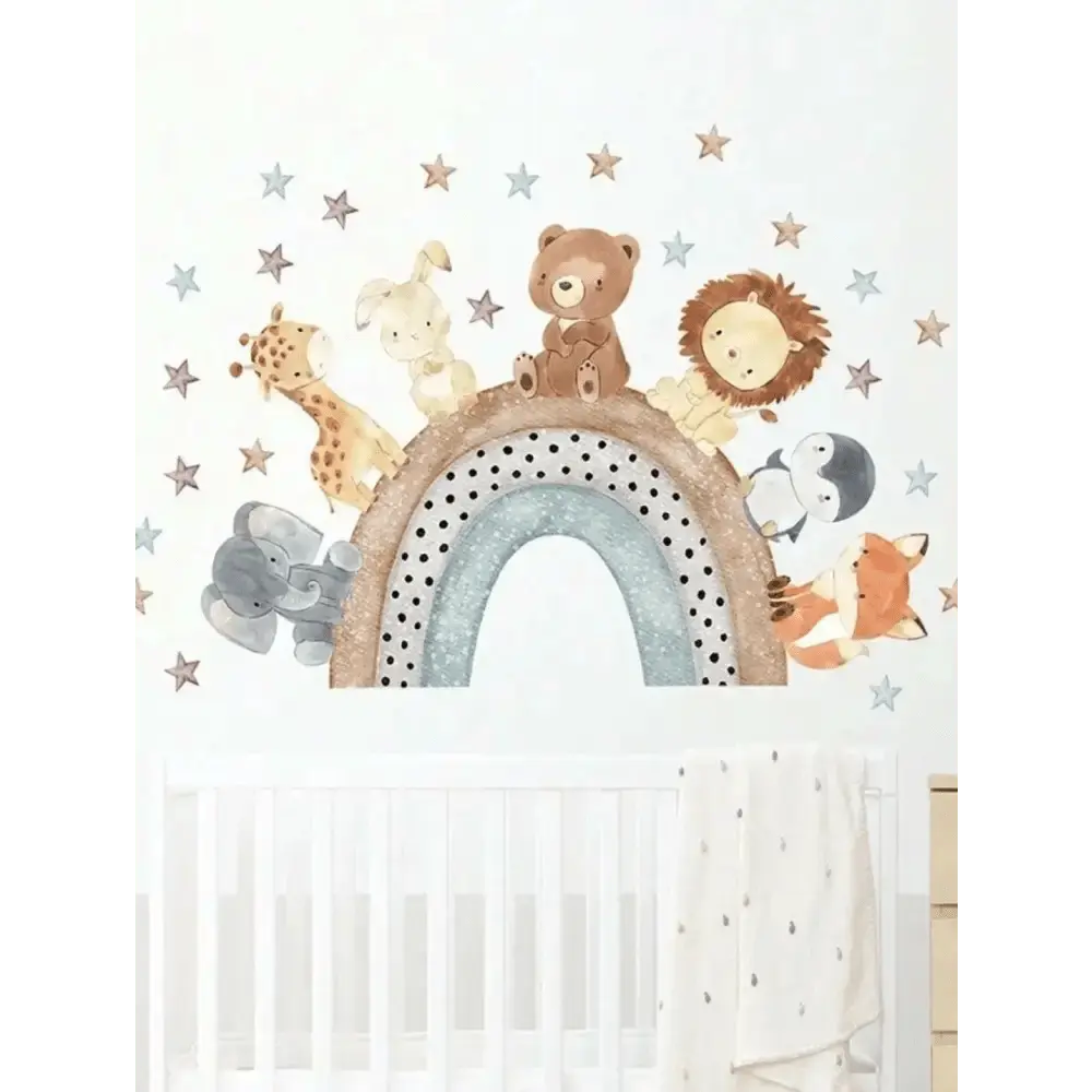 Rainbow Safari Wall Sticker Set for Kids' Rooms - Easy do Wall do