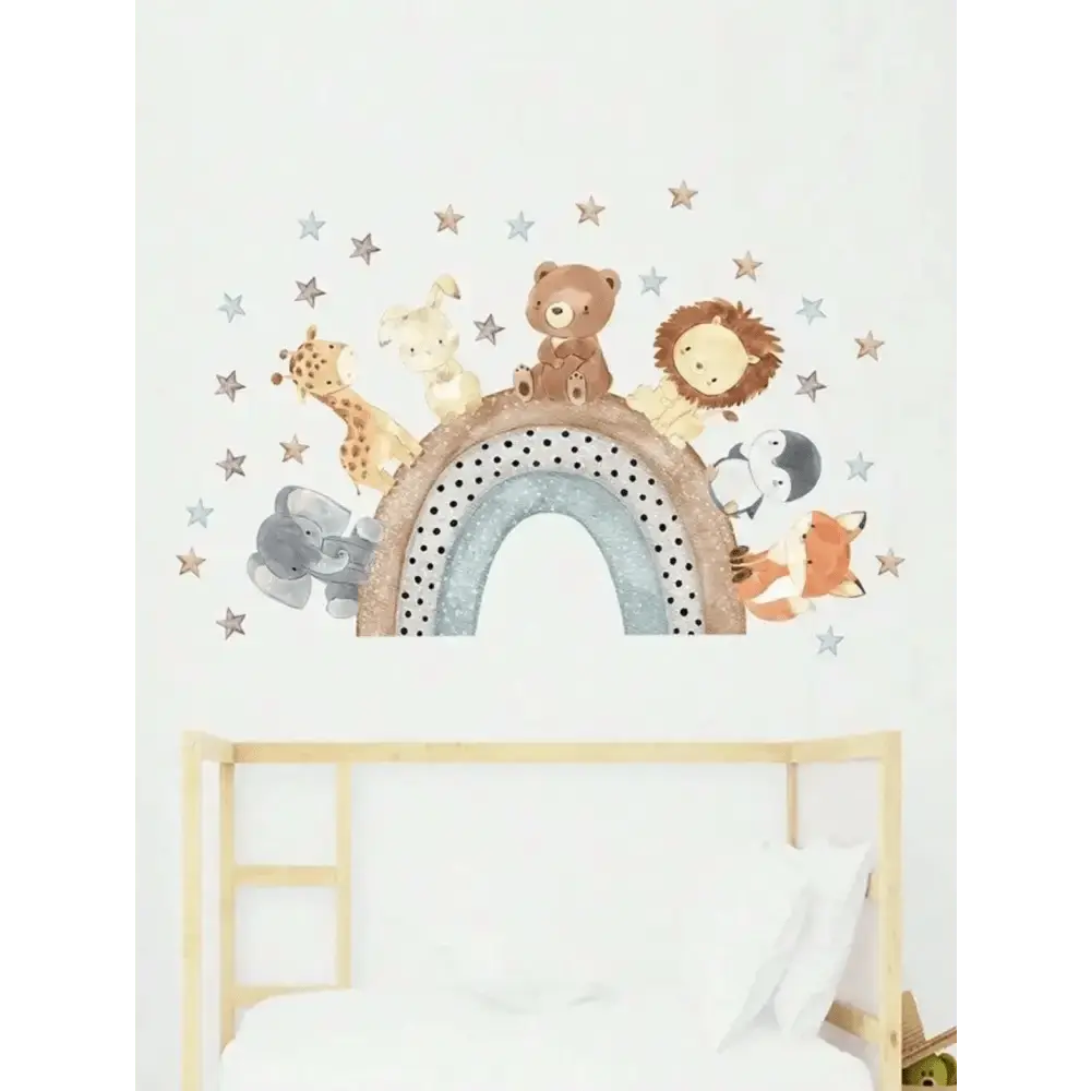 Rainbow Safari Wall Sticker Set for Kids' Rooms - Easy do Wall do
