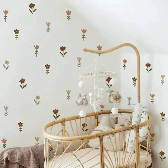 Retro Floral Wall Stickers - Boho Botanical Room Decor - Easy do Wall do