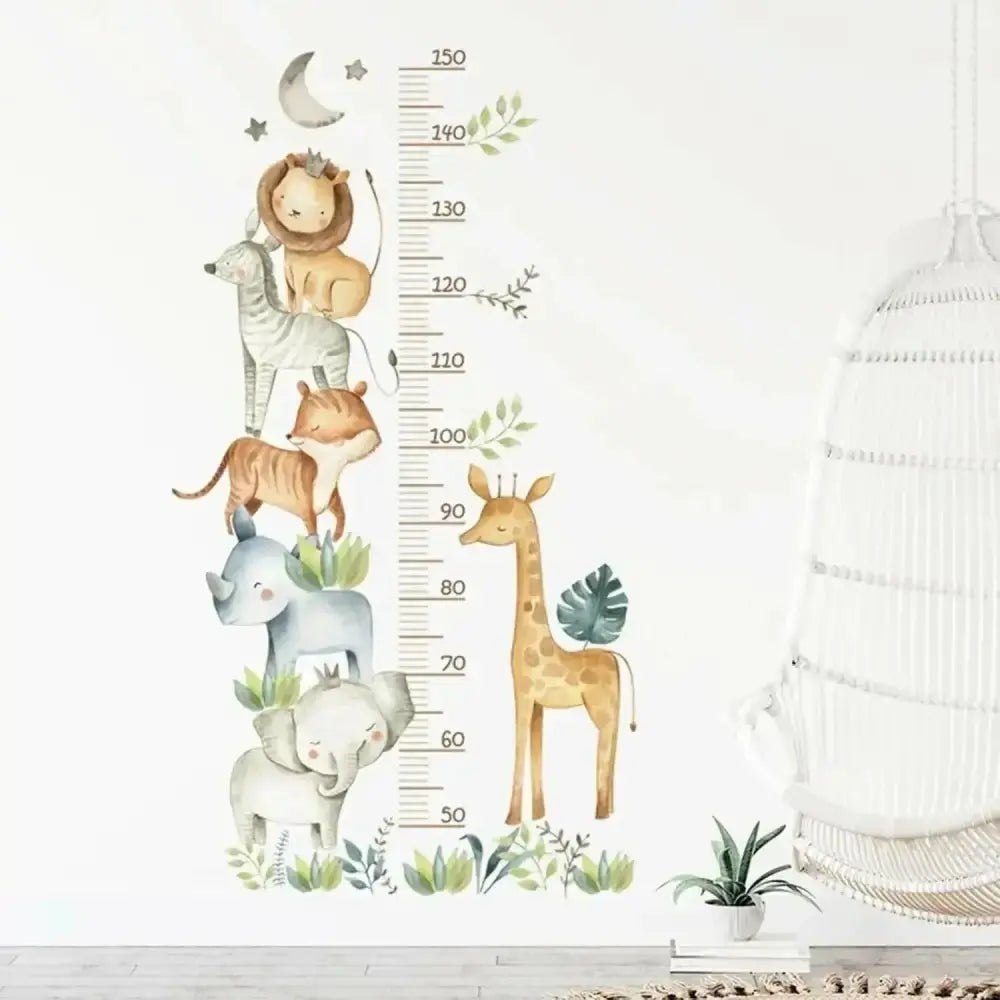 Safari Animal Growth Chart Wall Sticker - Fun and Functional Decor - Easy do Wall do