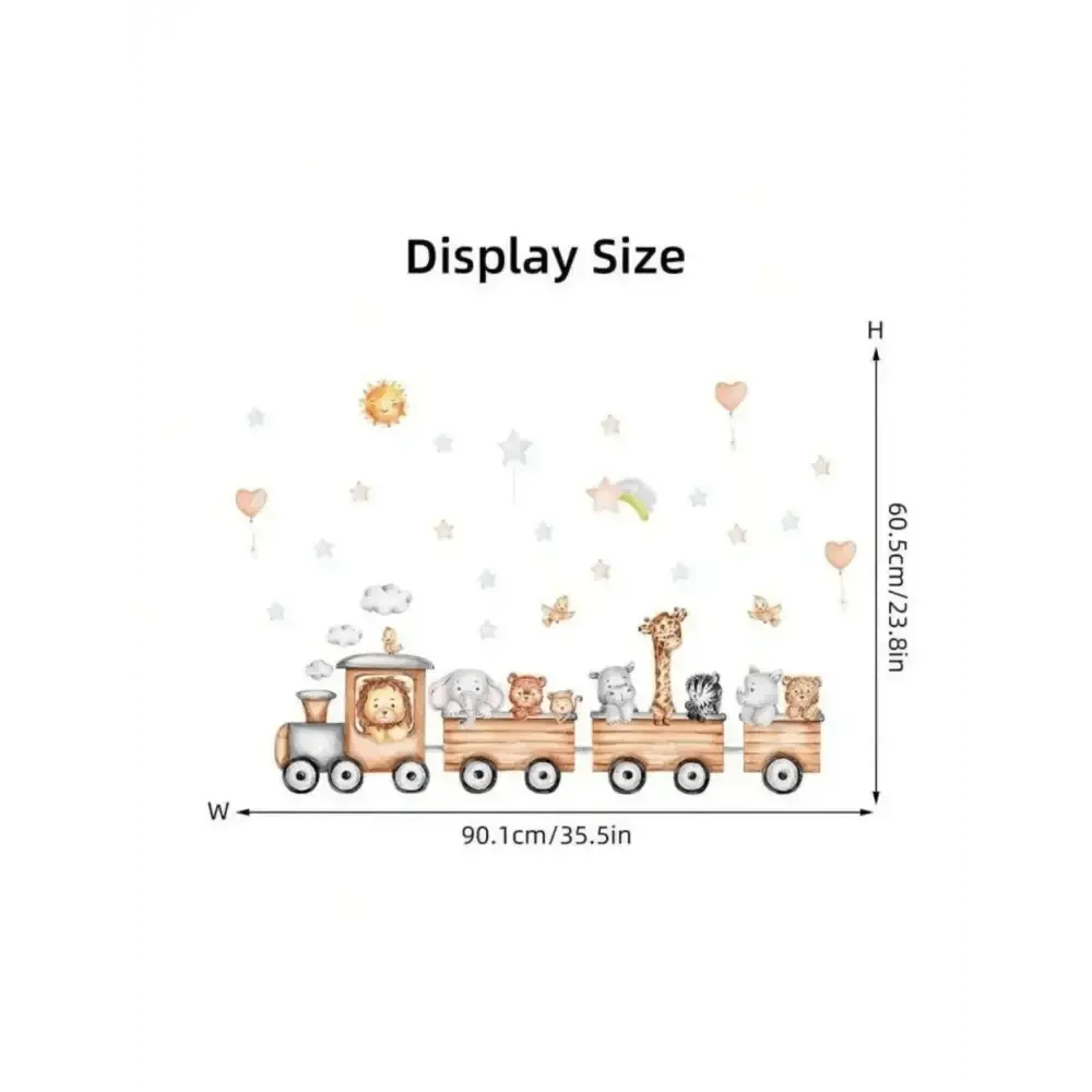 Safari Animal Train Wall Stickers Set for Kids - Easy do Wall do