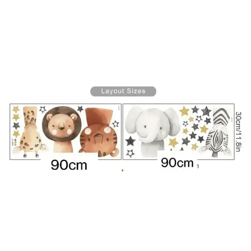 Safari Animal Wall Stickers for Kids' Rooms - Easy do Wall do