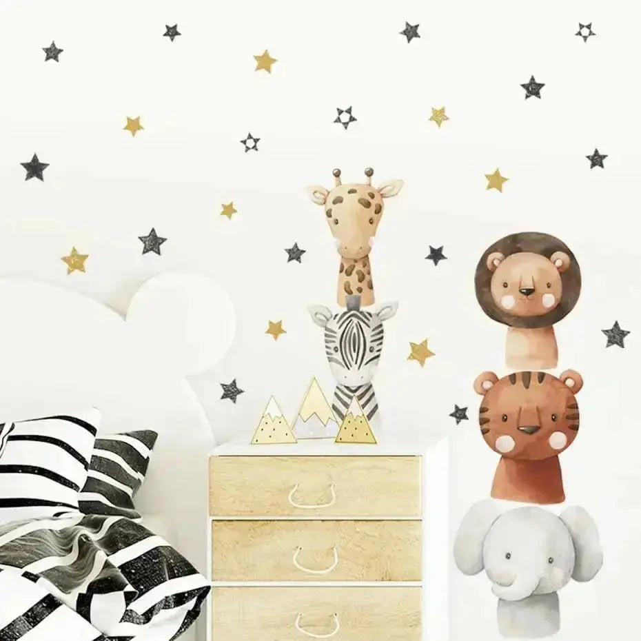 Safari Animal Wall Stickers for Kids' Rooms - Easy do Wall do