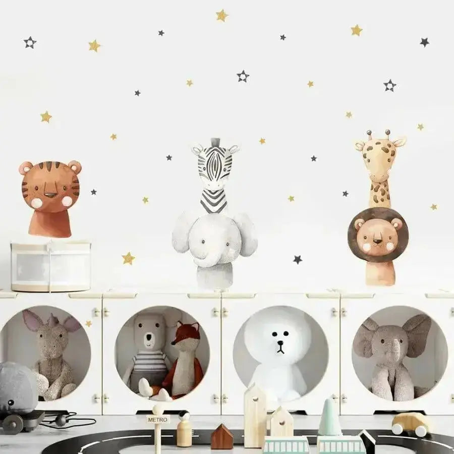 Safari Animal Wall Stickers for Kids' Rooms - Easy do Wall do
