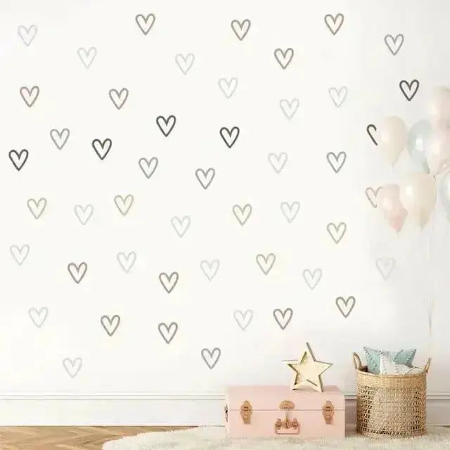 Scattered Hearts Wall Stickers - Charming Home Decor - Easy do Wall do