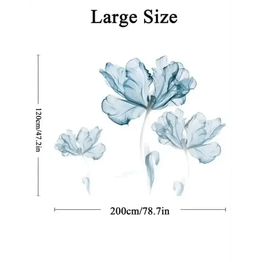 Serene Blue Floral Wall Stickers - Elegant Nature Decor - Easy do Wall do