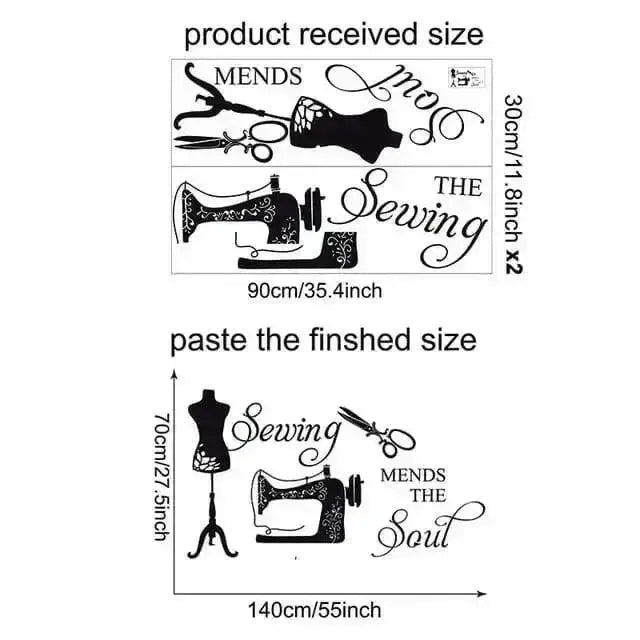 Sewing Mends the Soul Wall Sticker for Creative Spaces - Easy do Wall do
