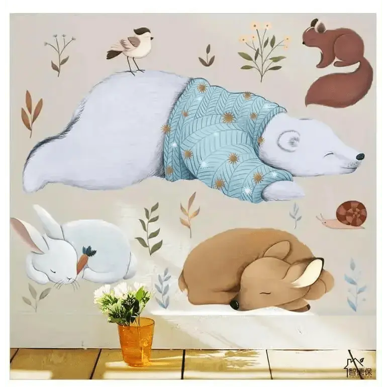 Sleeping Animals Wall Stickers for Cozy Spaces - Easy do Wall do