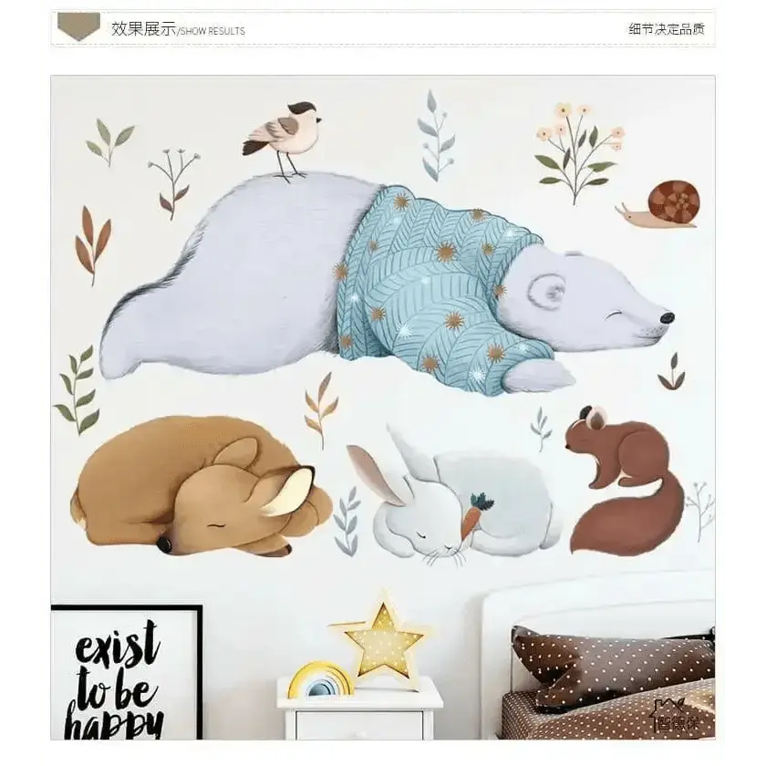 Sleeping Animals Wall Stickers for Cozy Spaces - Easy do Wall do