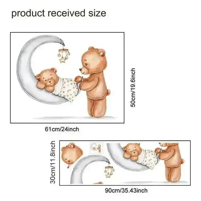 Sleeping Bear Baby Wall Stickers for Nurseries - Easy do Wall do