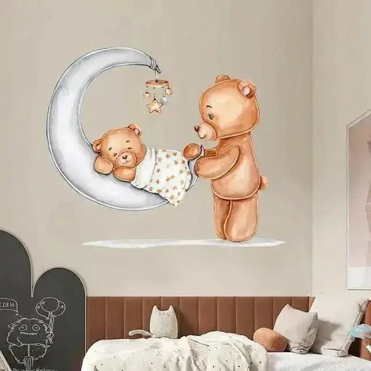 Sleeping Bear Baby Wall Stickers for Nurseries - Easy do Wall do