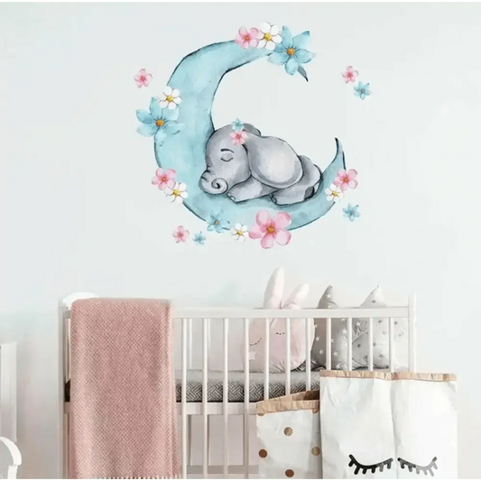 Sleepy Elephant Wall Sticker for Soothing Spaces - Easy do Wall do