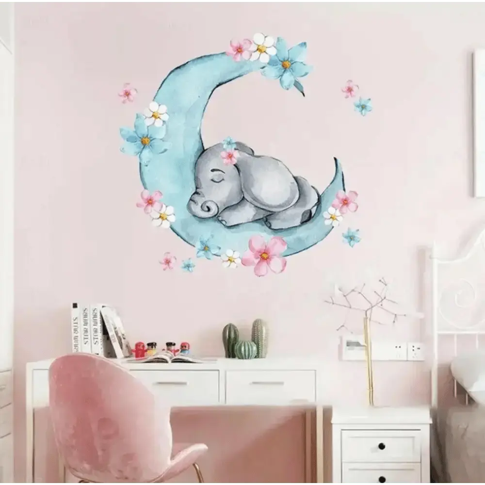 Sleepy Elephant Wall Sticker for Soothing Spaces - Easy do Wall do