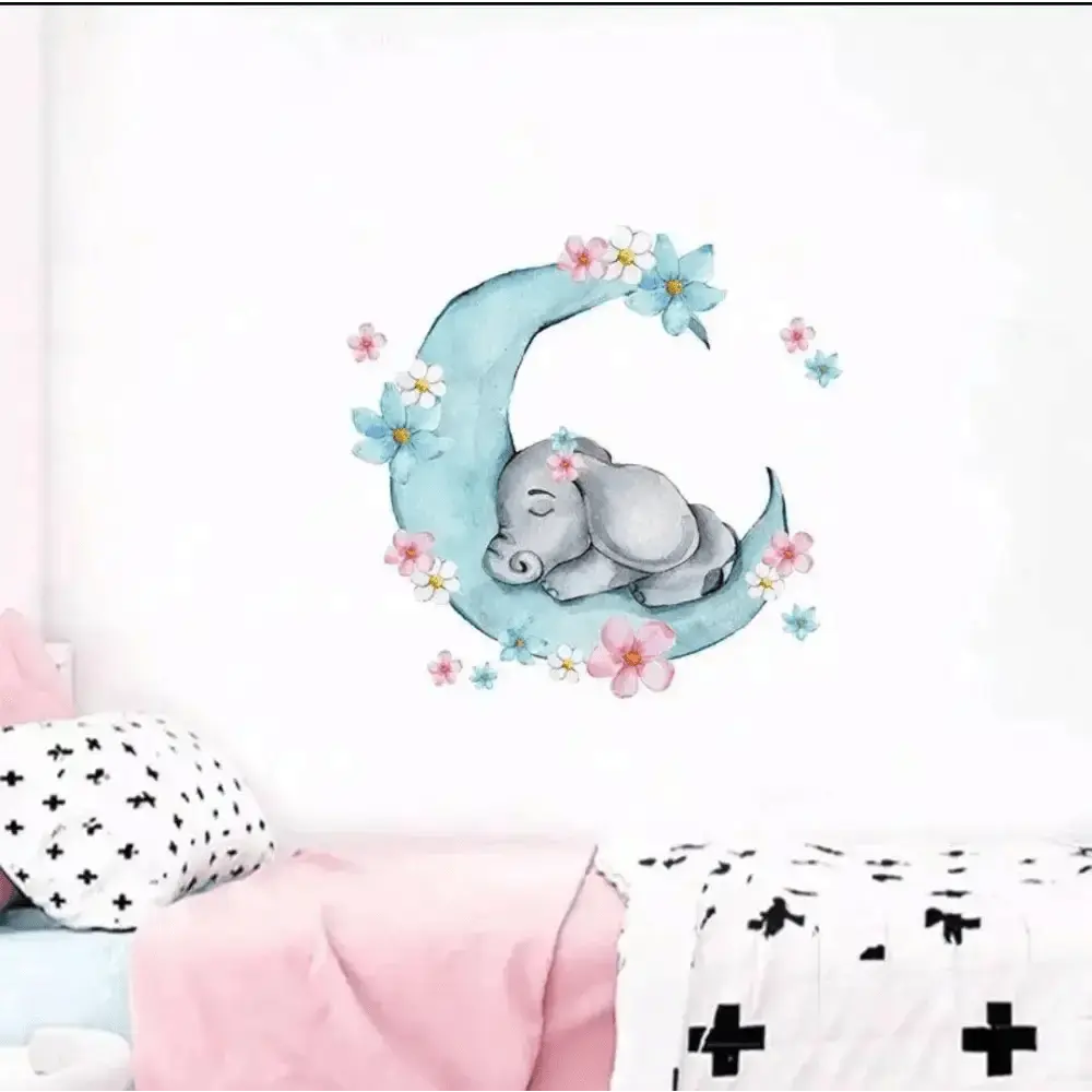 Sleepy Elephant Wall Sticker for Soothing Spaces - Easy do Wall do