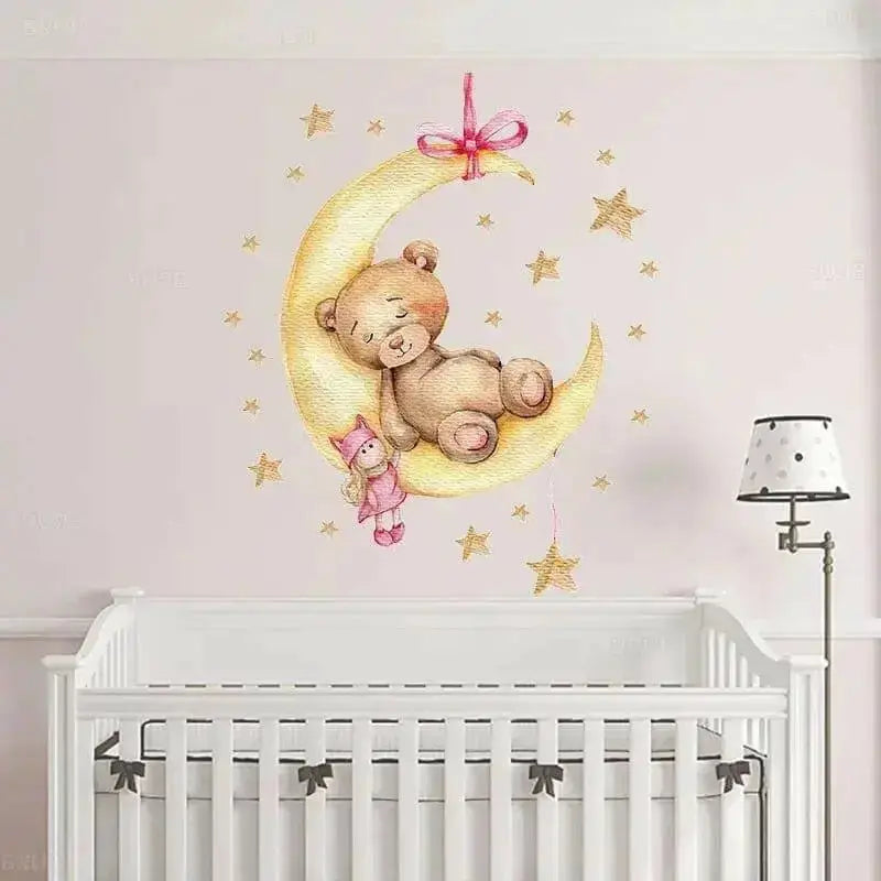 Sleepy Teddy Bear Wall Stickers for Cozy Bedrooms - Easy do Wall do
