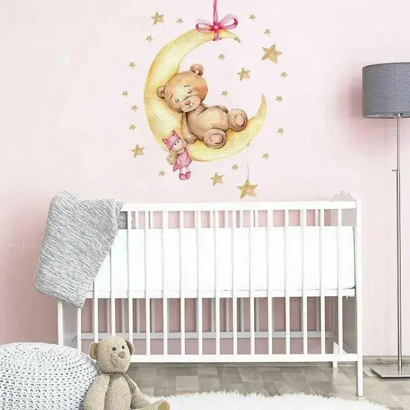 Sleepy Teddy Bear Wall Stickers for Cozy Bedrooms - Easy do Wall do