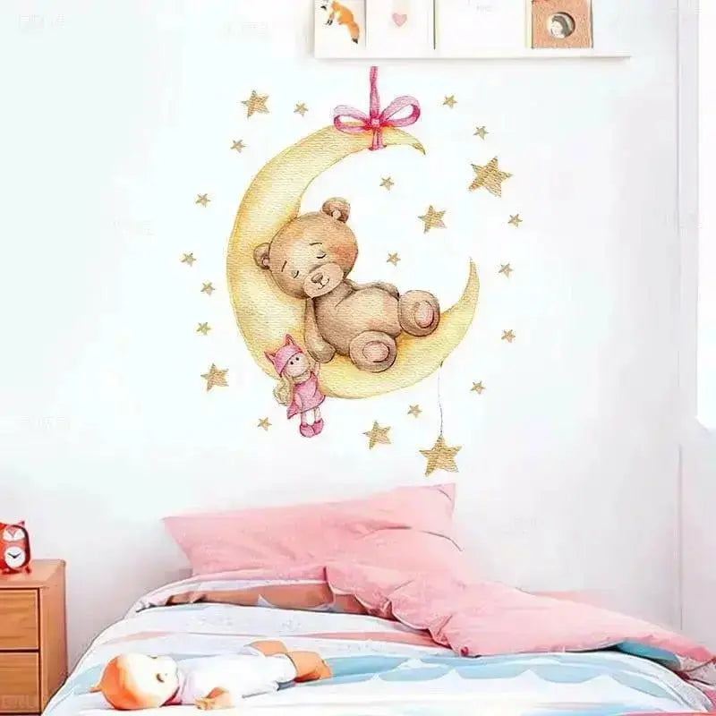 Sleepy Teddy Bear Wall Stickers for Cozy Bedrooms - Easy do Wall do
