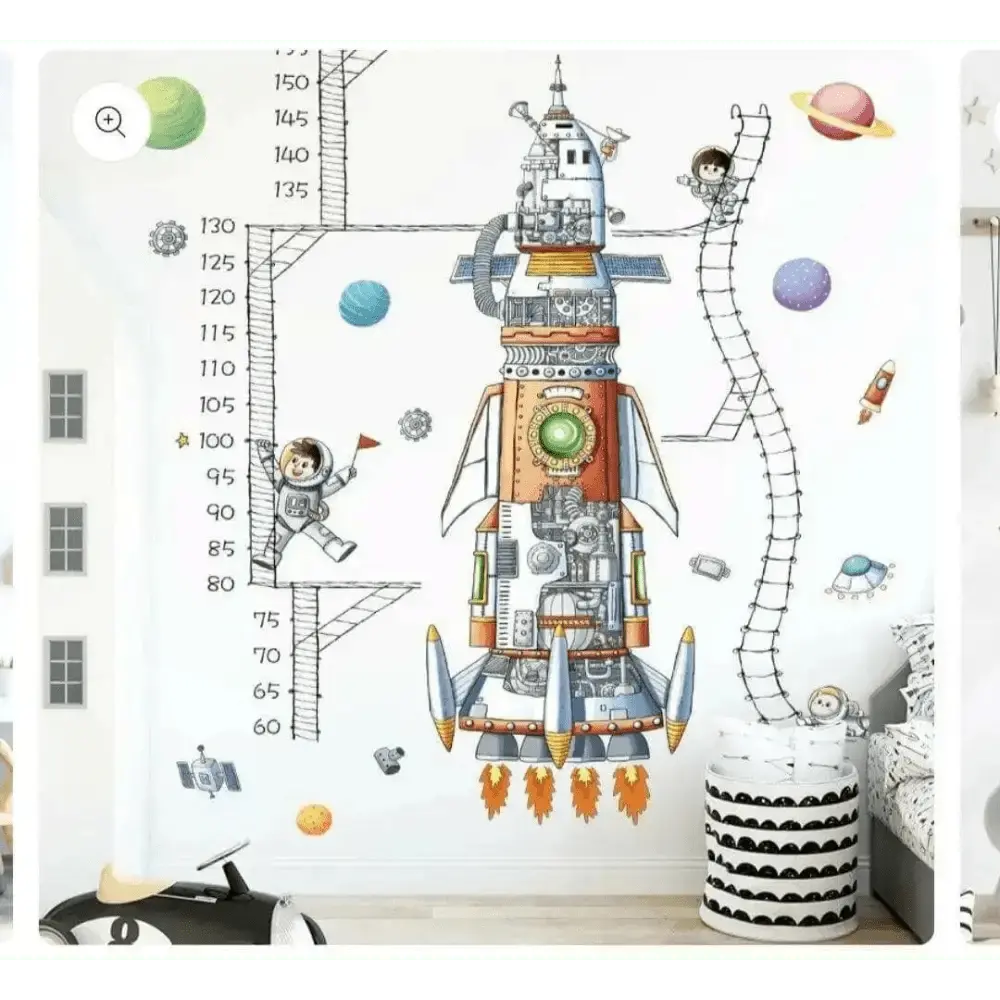 Space Rocket Wall Sticker Lebanon - Fun Height Measure for Kids - Easy do Wall do