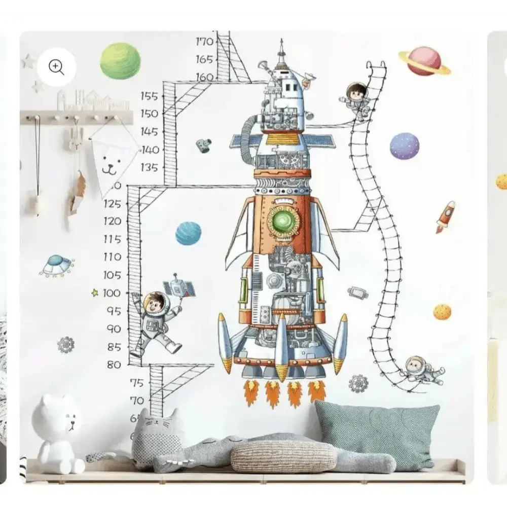 Space Rocket Wall Sticker Lebanon - Fun Height Measure for Kids - Easy do Wall do