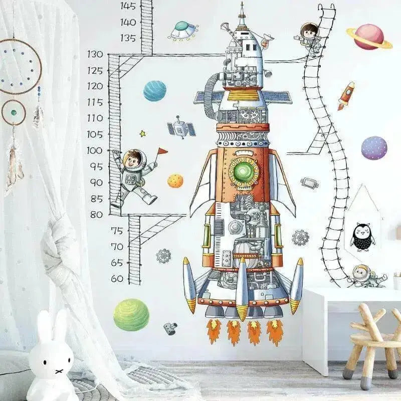 Space Rocket Wall Sticker Lebanon - Fun Height Measure for Kids - Easy do Wall do